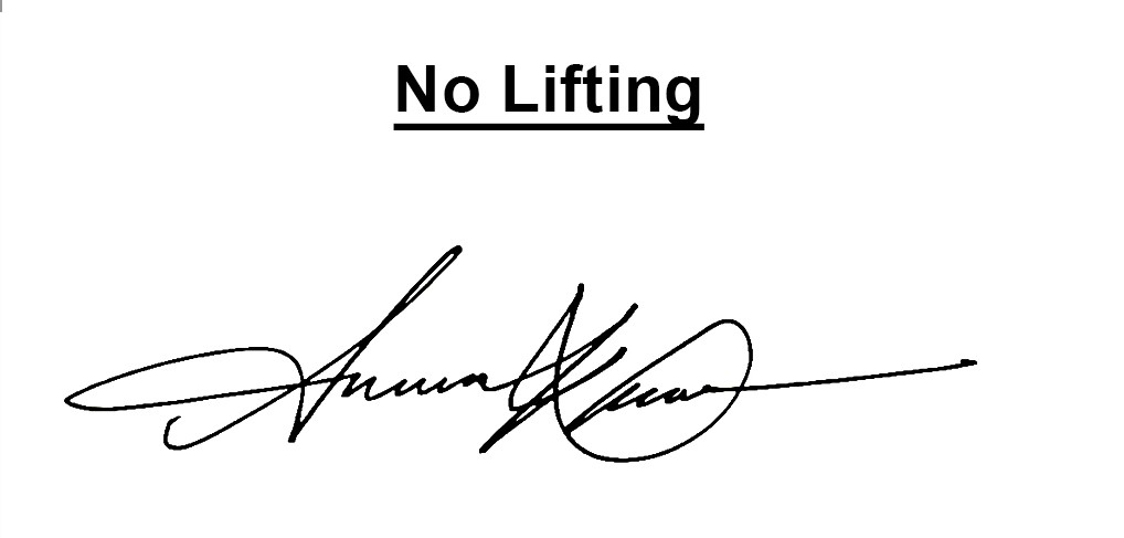 No Lifting